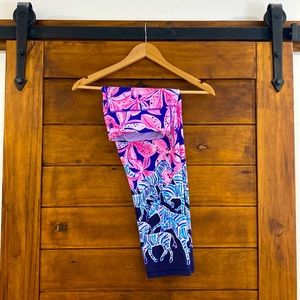 Lilly Pulitzer yoga pants Luxletic leggings royal purple wild child sz M